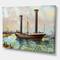 Designart - Ancient Boat Leaving The Harbor - Nautical & Coastal Canvas Wall Art Print